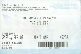 The Killers ticket