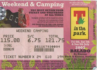T in the Park ticket