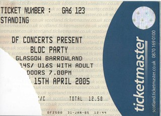 Bloc Party ticket