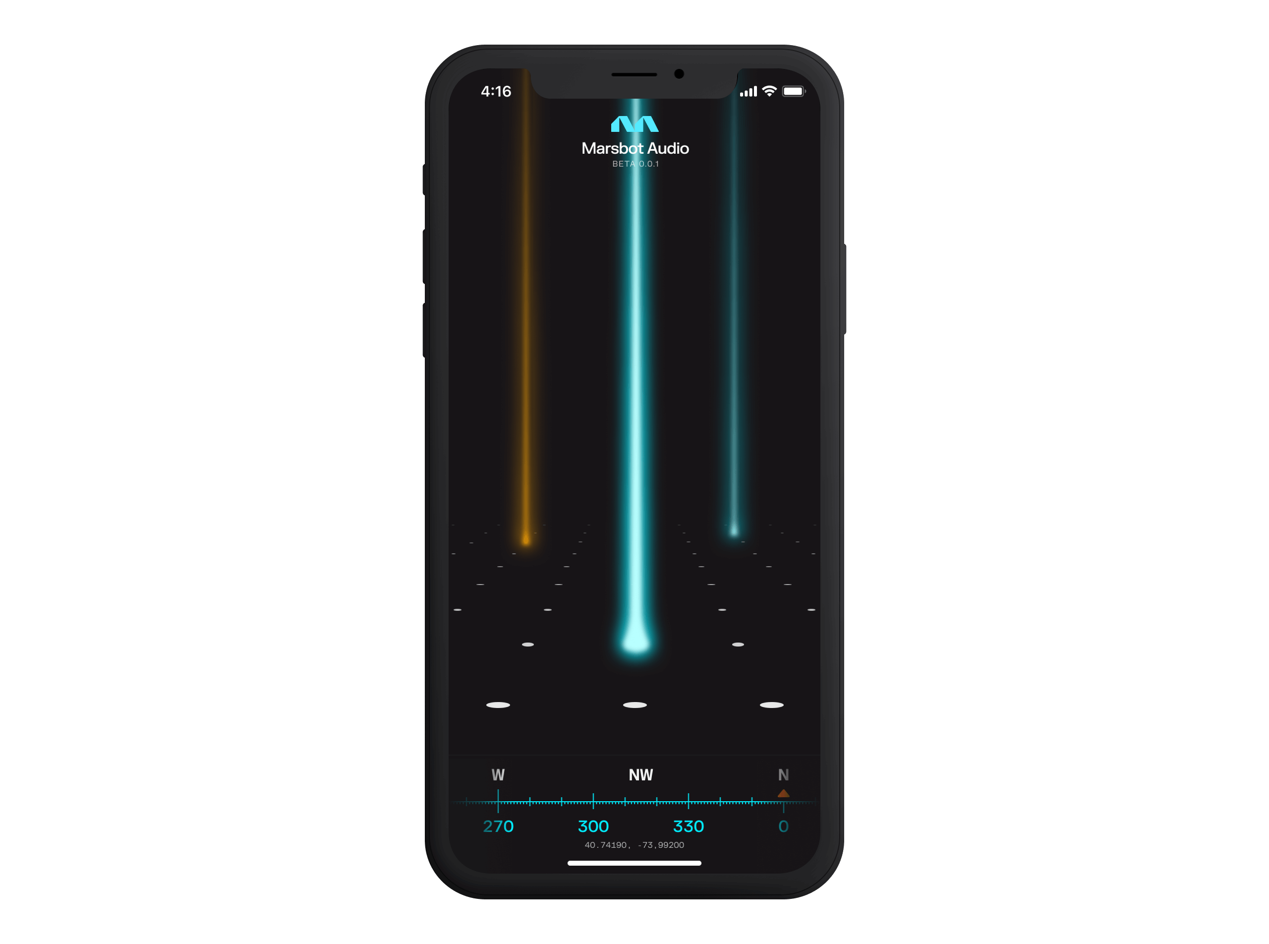 screenshot of Foursquare Labs Marsbot Audio app