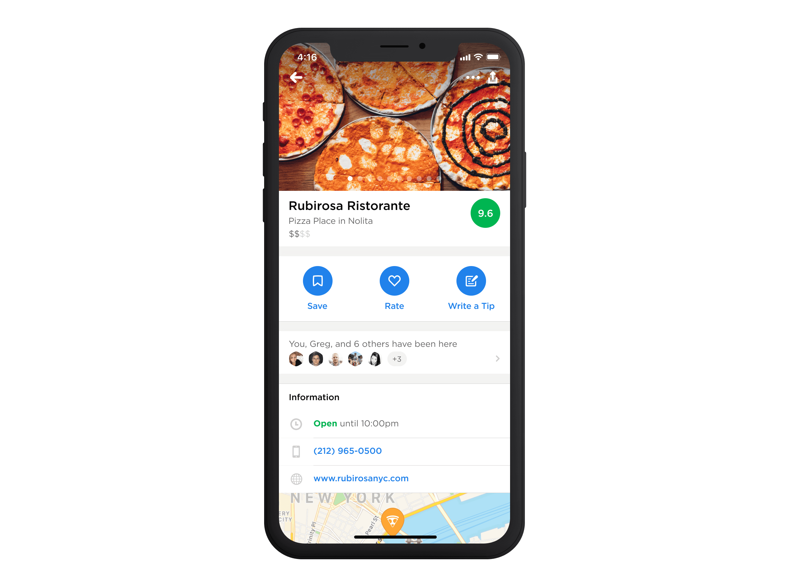 screenshot of Foursquare Swarm Venue Page feature